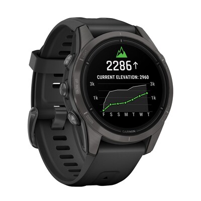 Garmin epix Pro Gen 2 Sapphire Edition Smartwatch, Carbon Gray & Black, 42mm (GRM0280214)
