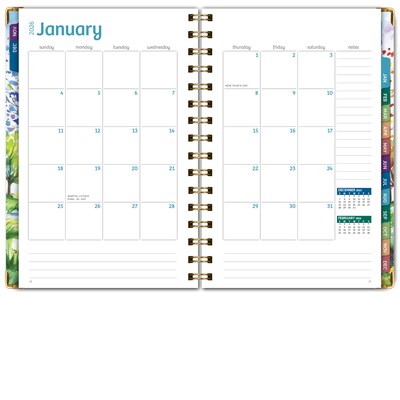 2026 Global Printed Products 5.5" x 8" Weekly & Monthly Planner, Paperboard Cover, Tree Seasons (FSHN-CY26-58-20)