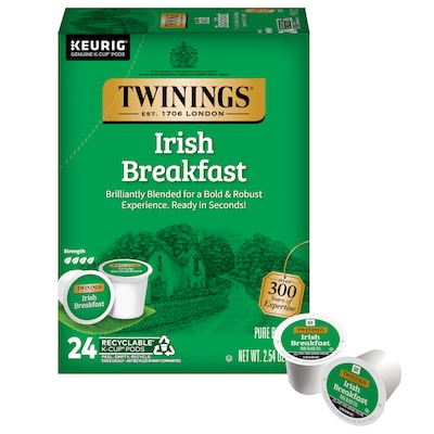 Twinings Irish Breakfast Black Tea, Keurig® K-Cup® Pods, 24/Box (TNA87303)