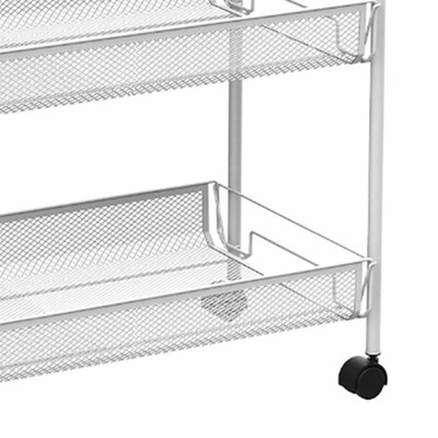Better Houseware Steel Wheeled Trolley Organizer, White (BTH2002)