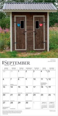 2026 BrownTrout Outhouses 7" x 7" Monthly Wall Calendar (9798330705023)