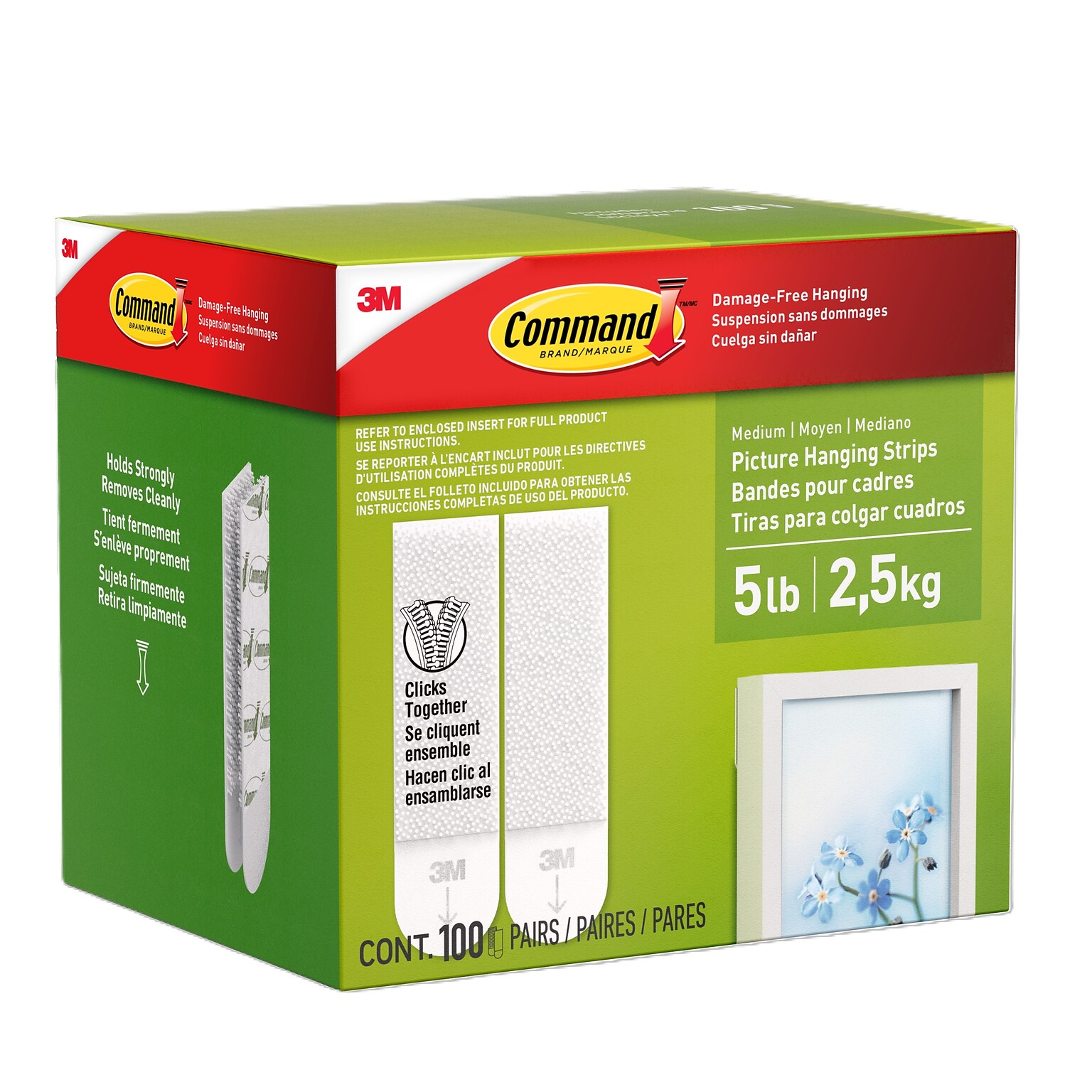 Command Medium Hanging Strip, White, 200 Command Strips/Pack (17201CABPK-NA)