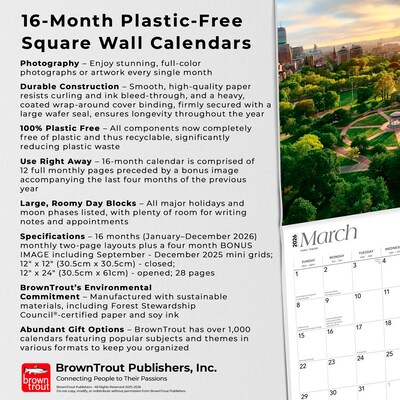 2026 BrownTrout Boston 12" x 12" Monthly Wall Calendar (9798330702572)