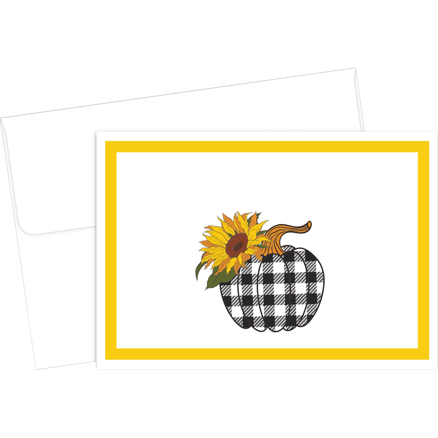 Great Papers Sunny Plaid Pumpkin Seasonal Stationery Kit, Multicolor, 50/Pack (2023052)