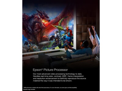 Epson Home Cinema LS11000 HDMI/USB 3LCD Laser Projector, White (V11HA48020)