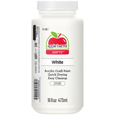 Apple Barrel Acrylic Paint Matte, 16oz., White, 3/Pack (APP21119E-3)
