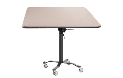 NPS PCT Series Premium Plus Café Table, 36" x 36", Adjustable Height, Black/Grey Nebula (PCT336PBTMGY)