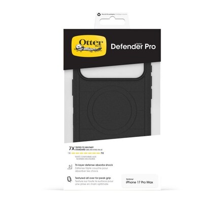 OtterBox Defender Series Pro MagSafe Phone Case for iPhone 17 Pro Max, Shock Absorbing, Black (77-98429)