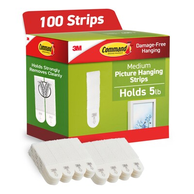 Command Medium Hanging Strip, White, 200 Strips/Pack (17201CABPK-NA)