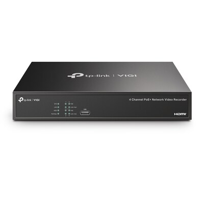 TP-Link VIGI NVR Series Indoor/Outdoor Security Camera System, 4-Channel, Black (NVR1004H-4P-2TB)