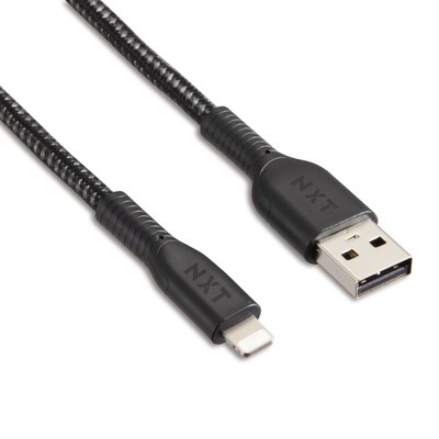 NXT Technologies™ 10 Ft. Braided Lightning to USB Cable, Black (NX60462)