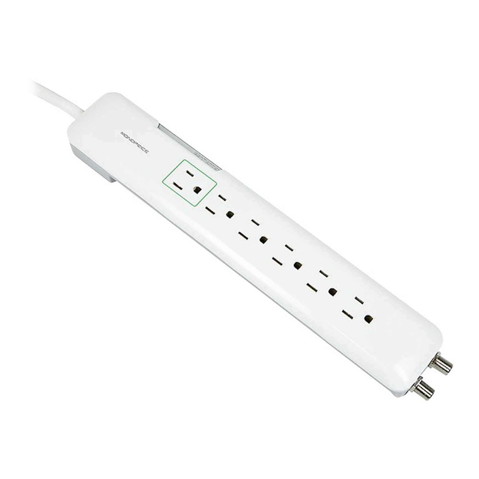 Monoprice Slim 6-Outlet Surge Protector, 4 ft Cord, 1080 J (9199)