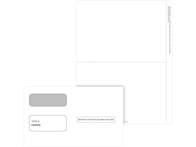ComplyRight 1099-MISC 3-Part Blank Tax Form Set with Envelopes/Recipient Copy Only, 50/Pack (6112E)