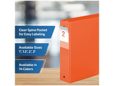 Davis Group Premium Economy 2" 3-Ring Non-View Binders, Orange, 6/Pack (2313-19-06)