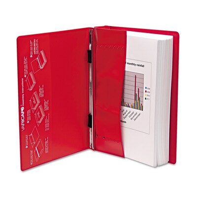 Charles Leonard VariCap 6" Expandable Post Non View Binder, Red (61603)