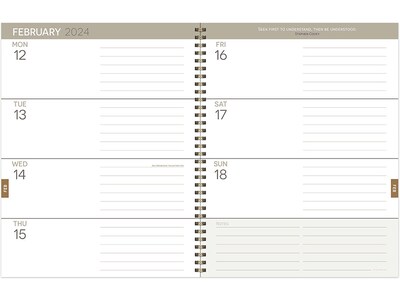 2023-2024 TF Publishing Beige Blooms 9" x 11" Academic Weekly & Monthly Planner, Paperboard Cover, Brown/Beige (AY24-9718)