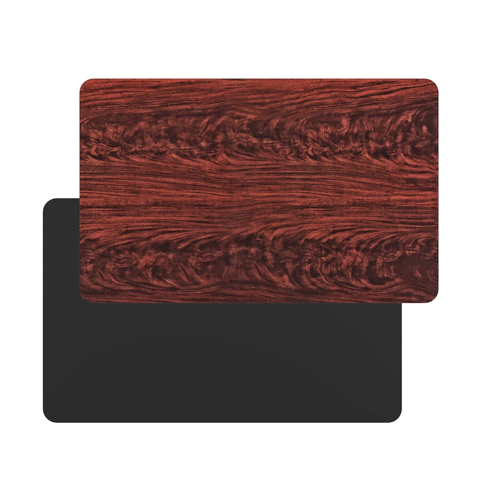 Flash Furniture Glenbrook 30W x 48D 1.125 Thickness Reversible Rectangular Table Top, Laminate, Black/Mahogany (ST23-8560-PF)