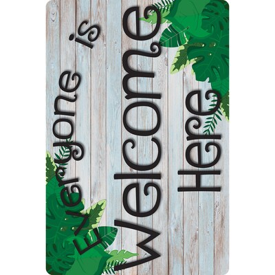 Ashley Smart Poly Computer Mouse Pad, 8" x 10", Everyone is Welcome Here, Beech Wood, Greenery, 6/Pack (ASH12510-6)