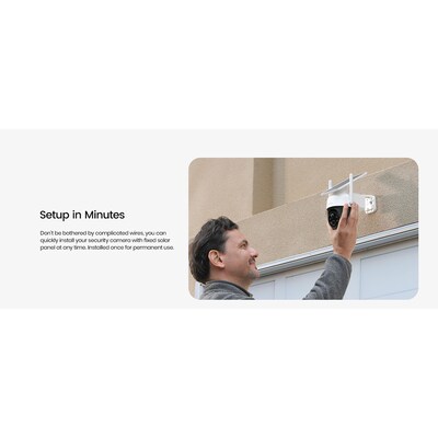 aosu 2K QHD 3.0-MP Outdoor Wireless AI-Smart Solar Security Camera, White (C9C2CA11)