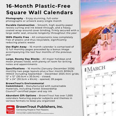 2026 BrownTrout Greece 12" x 12" Monthly Wall Calendar (9798330703548)