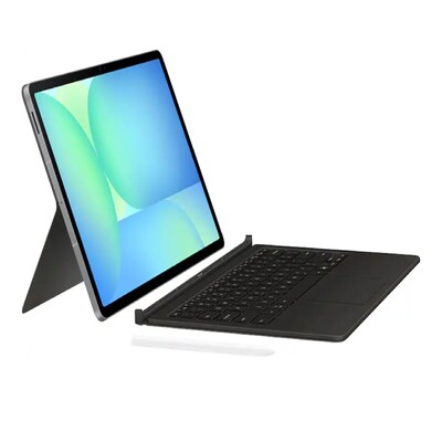 Samsung Polyurethane 12.4" Book Cover Keyboard for Galaxy Tab S10 FE+, Black (EF-DX625UBEGUJ)