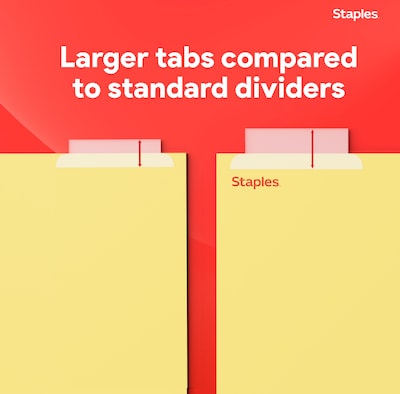 Staples Large Tab Insertable Paper Divider, Clear, 8-Tabs, 4 Sets (13516/14482)