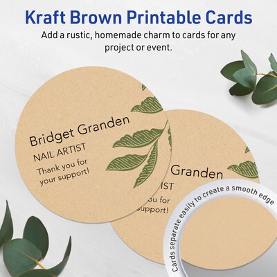 Avery Matte General Use Blank Cards, Kraft Brown, 150/Box (95343)