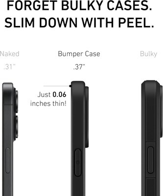 PEEL Bumper Series MagSafe Phone Case for iPhone 16 Plus Case, Shock Absorbing, Black (i16_PLS_BMP_BLK)