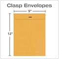 Quality Park Clasp & Moistenable Glue Catalog Envelopes, 9 x 12, Brown Kraft, 100/Box (QUA37890)