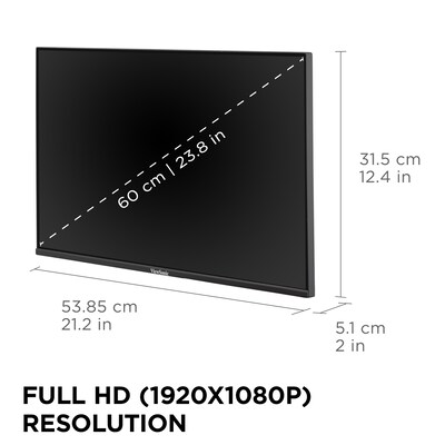 ViewSonic Head-Only 24" FHD 120Hz LCD Monitor, Black, 2/Pack (VA2456A-MHD_H2)