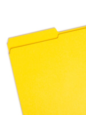 Smead® File Folder, Reinforced 1/3-Cut Tab, Legal Size, Yellow, 100 per Box (17934)