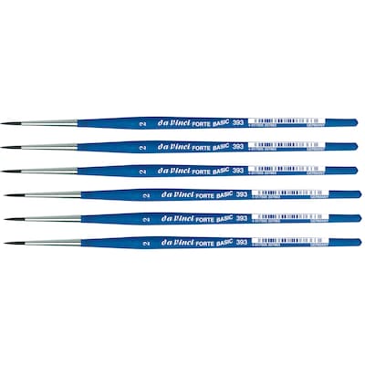 da Vinci FORTE BASIC Acrylic Synthetic Bristle, Round Brush, 6/Pack (DVXVA3932-6)