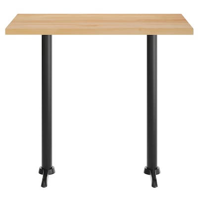 Flash Furniture Bennett Wooden Commercial Indoor Table, 48" x 30", Natural Top/Black Base (GSF3048NTT0522B)
