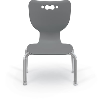 MooreCo 10" Hierarchy Student Chair with 4 Legs, Grey/Chrome Base (703673561723)