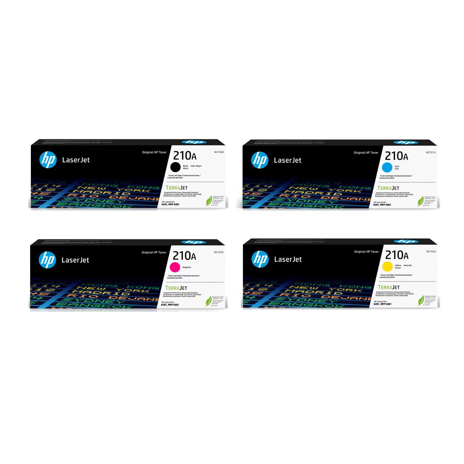 HP Original 210A Black, Cyan, Magenta, Yellow Standard Yield Toner Cartridges (4-Pack)