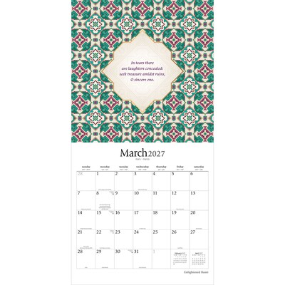2027 BrownTrout Enlightened Rumi 12" x 12" Monthly Wall Calendar (9798330713967)