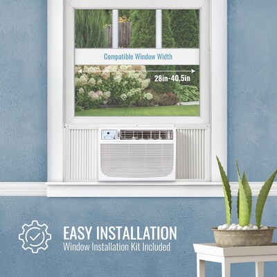 Keystone 18,000/17,700 BTU 230V Window/Wall Air Conditioner with Follow Me LCD Remote Control, White (KSTAW18C)