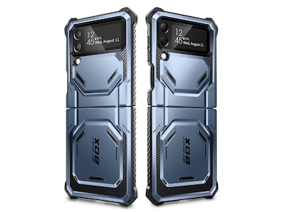 i-Blason Armorbox Metallic Blue Rugged Case for Samsung Galaxy Z Flip4 (Galaxy2022-ZFlip4-5G-Armorbox-Tilt)