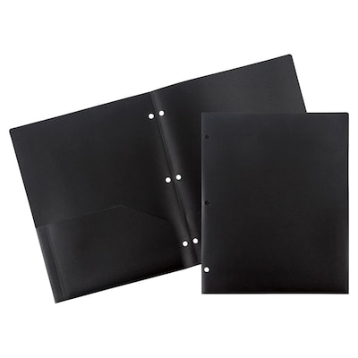 JAM Paper Smooth 3-Hole Punched 2 Pocket Plastic Folder, Assorted Colors, 6/Pack (382EHPastpa)