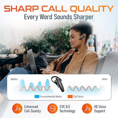 Delton 87X Wireless Single-Ear Bluetooth Computer Earbud, Black (DBH87X)