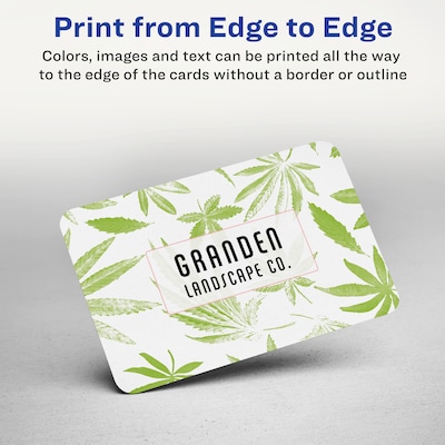Avery Two-Side Rounded Corners Printable Clean Edge™ Business Cards, Inkjet, Matte White, 2" x 3 1/2", 160/Pk