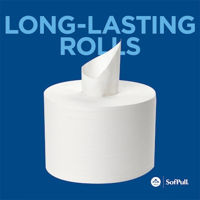 SofPull CenterPull Toilet Paper, 2-Ply, White, 1000 Sheets/Roll, 6 Rolls/Carton (19510)