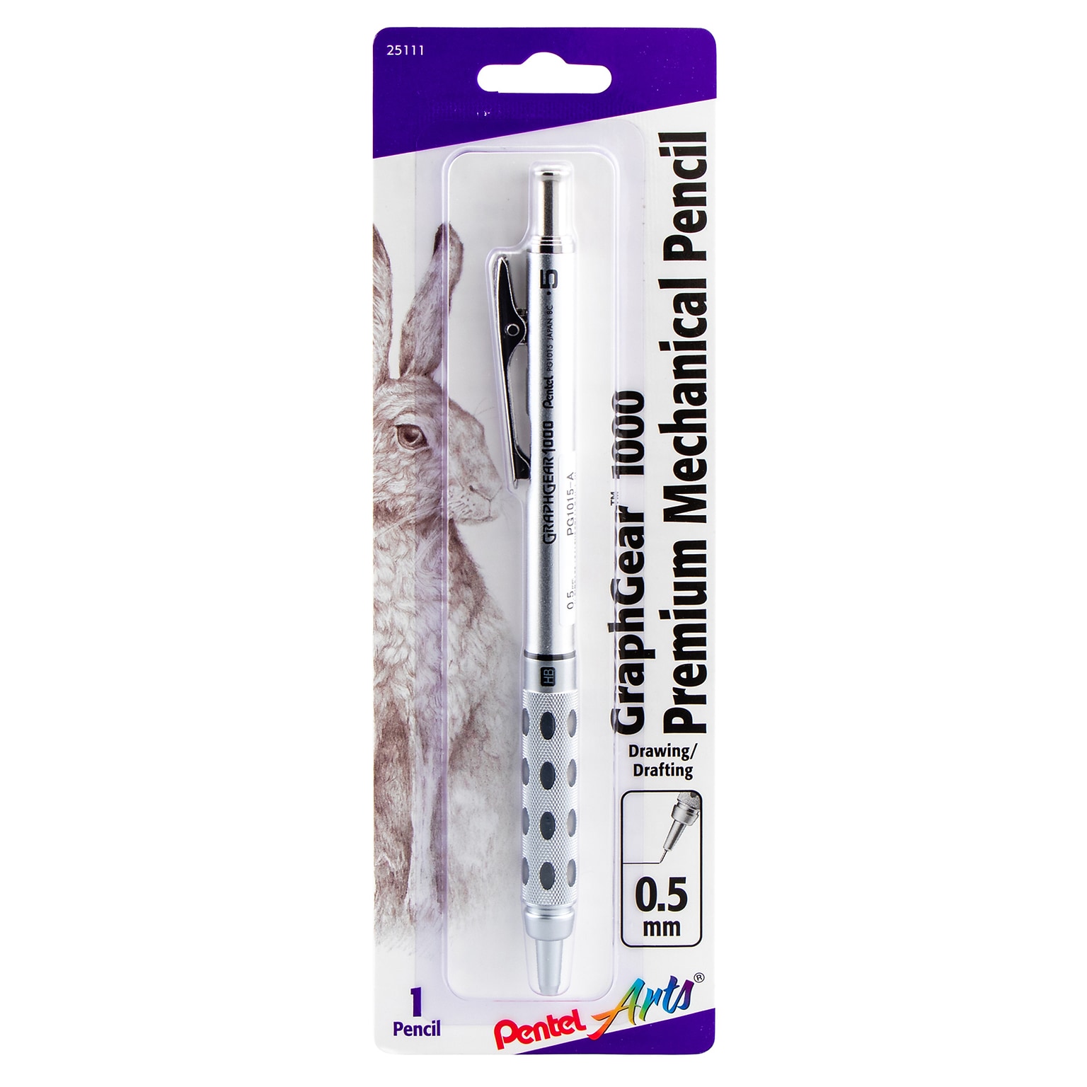 Pentel GraphGear 1000 Mechanical Pencil, 0.5mm, #2 Hard Lead (PTAPG1015APABP)