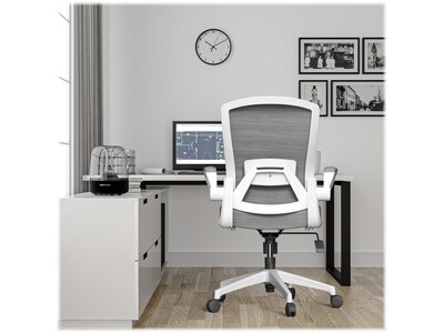 RAYNOR GROUP ION Fabric Task Chair, Gray/White (ION-WH-GRY)