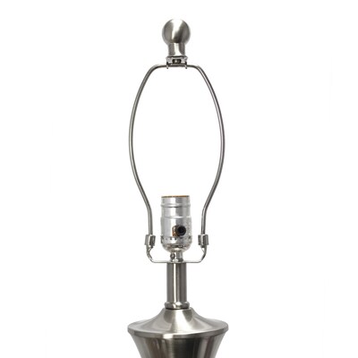 Lalia Home Perennial 62"/27.25" Brushed Nickel Three-Piece Floor/Table Lamp Set with Tapered Shades (LHS-1008-BN)