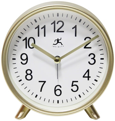 Infinity Instruments Table Clock, Plastic/Glass, 5.5 (15684GD-4360)