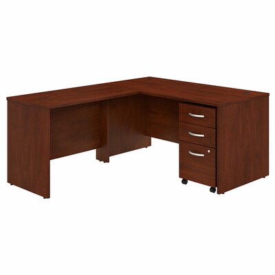 Bush Business Furniture Studio C 60W x 30D L Shaped Desk with Mobile File Cabinet and 42W Return, Hansen Cherry (STC008HCSU)