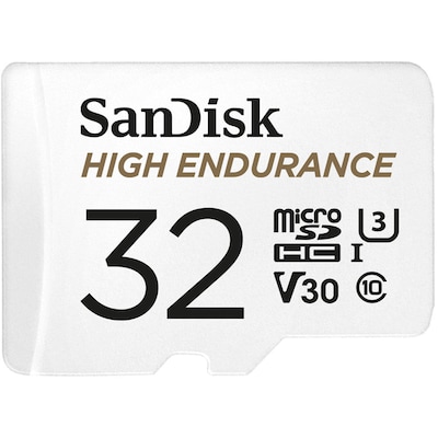 SanDisk High Endurance 32GB microSD Memory Card with Adapter, Class 10, UHS I, V30 (SDSQQNR 032G AN6IA)