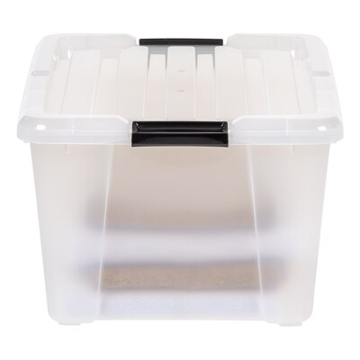 Iris Latching Plastic Hinged Closure Storage Bin, Clear, 4/Pack (585098)