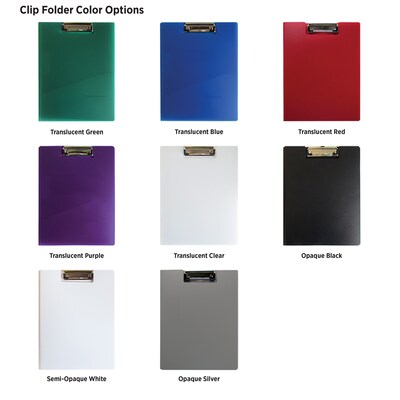 One Color Imprint Polypropylene Clip Folder